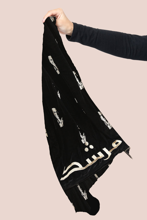 Embroidered Shawl - Black