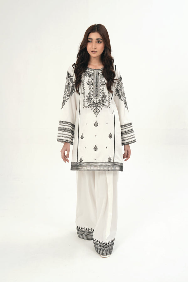 Monochrome-ZC-1125-33-Embroidered 2 PCS