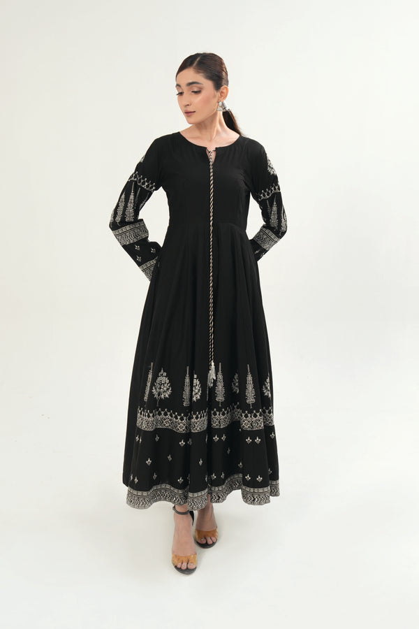 Monochrome-ZC-1125-37-Embroidered Frock