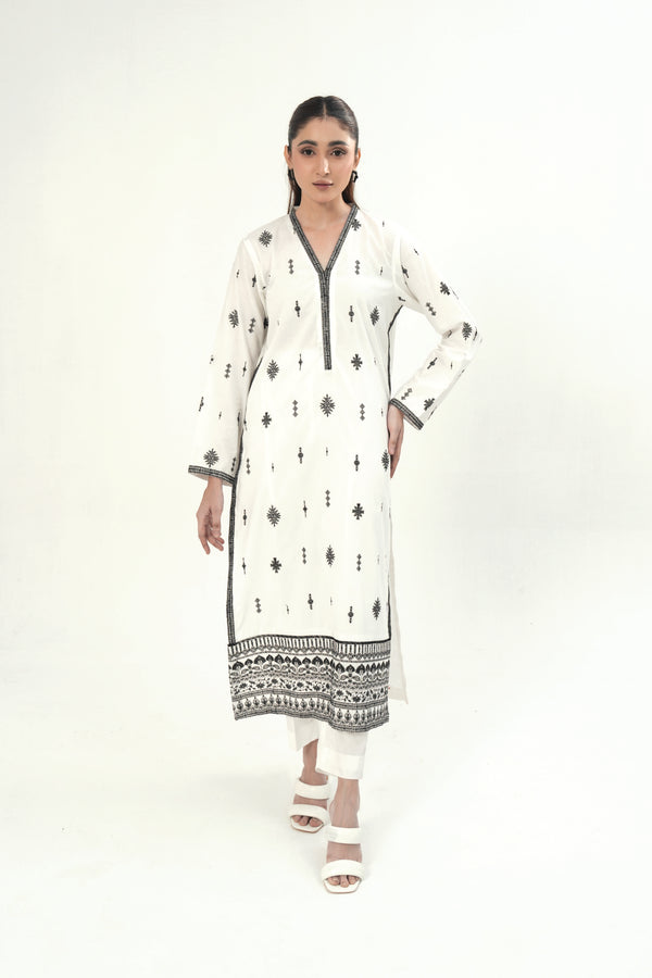 Monochrome-ZC-1125-34-Embroidered 2 PCS